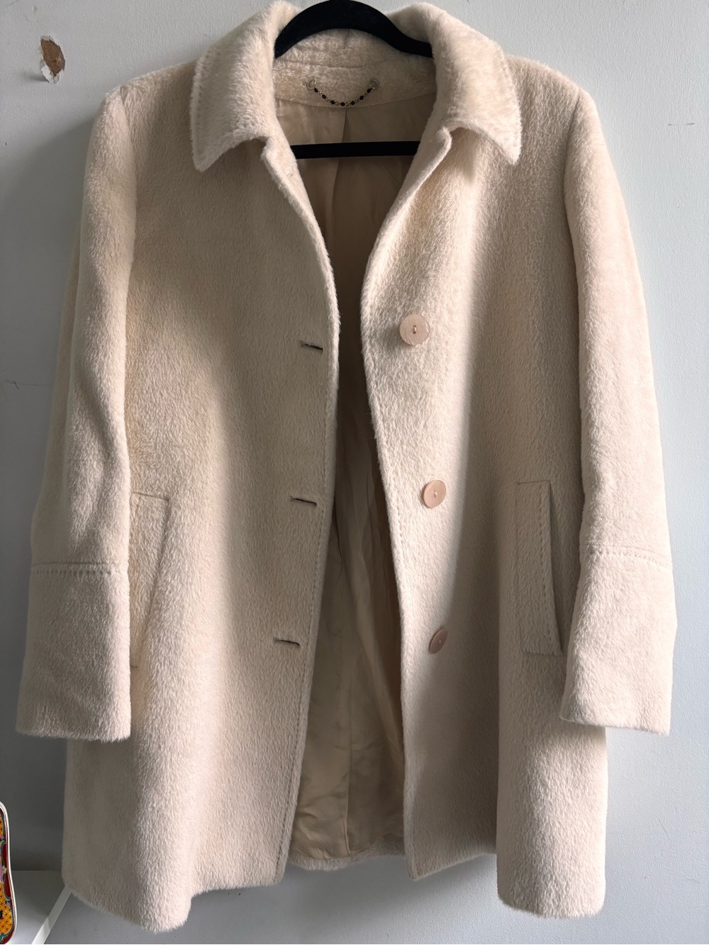 Wool coat - Alpaca wool coat off-white,